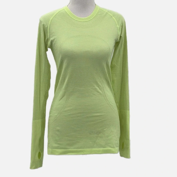 Lululemon Swiftly Tech Long Sleeve Thumb Holes Crew Neck Top - Size 6 (measured) - Picture 2 of 7